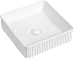 Mexen Grovo lavabo da appoggio scanalato 37 x 37 cm, bianco - 22303700