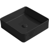 Mexen Grovo lavabo à poser cannelé 37 x 37 cm, noir mat - 22303785