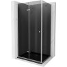 Mexen Lima cabine de douche pliante 90 x 100 cm, graphite, chrome + receveur Flat, noir - 856-090-100-01-40-4070