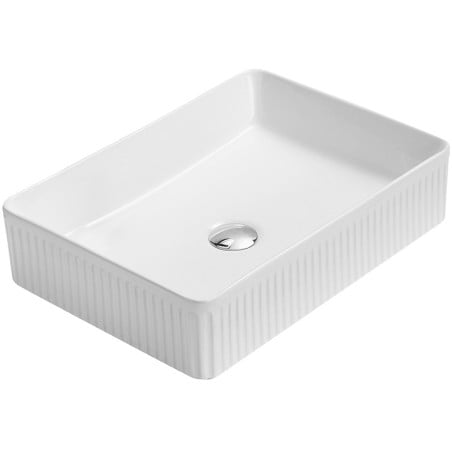 Mexen Grovo Aufsatzwaschbecken geriffelt 51 x 37 cm, weiß - 22305100