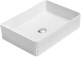 Mexen Grovo countertop washbasin fluted 51 x 37 cm, white - 22305100