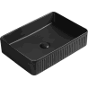 Mexen Grovo countertop washbasin fluted 51 x 37 cm, black matte - 22305185
