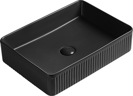 Mexen Grovo umywalka nablatowa ryflowana 51 x 37 cm, czarna mat - 22305185