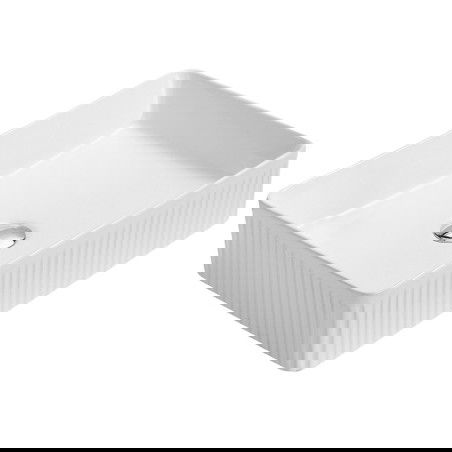 Mexen Grovo lavabo da appoggio scanalato 50 x 34 cm, bianco - 22305000