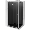 Mexen Lima cabine de douche pliante 100 x 80 cm, graphite, chrome + receveur Flat, noir - 856-100-080-01-40-4070