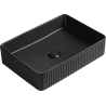Mexen Grovo bovenbouw wasbak geribbeld 50 x 34 cm, zwart mat - 22305085