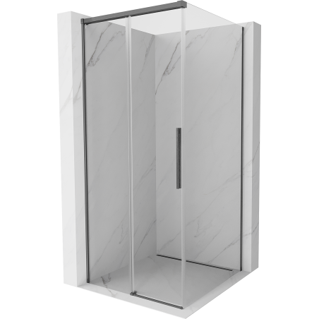 Mexen Rox sliding shower cabin 110 x 110 cm, transparent, brushed gun gray - 8C2-110-110-66-00