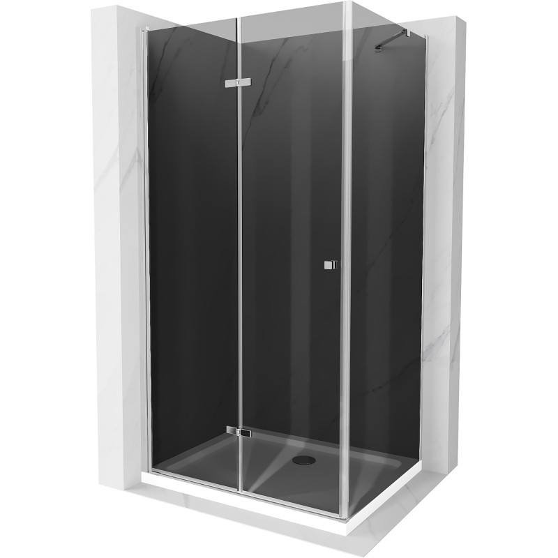 Mexen Lima kokkupandav dušinurk 70 x 100 cm, grafiit, kroom + Flat dušialus, valge - 856-070-100-01-40-4010