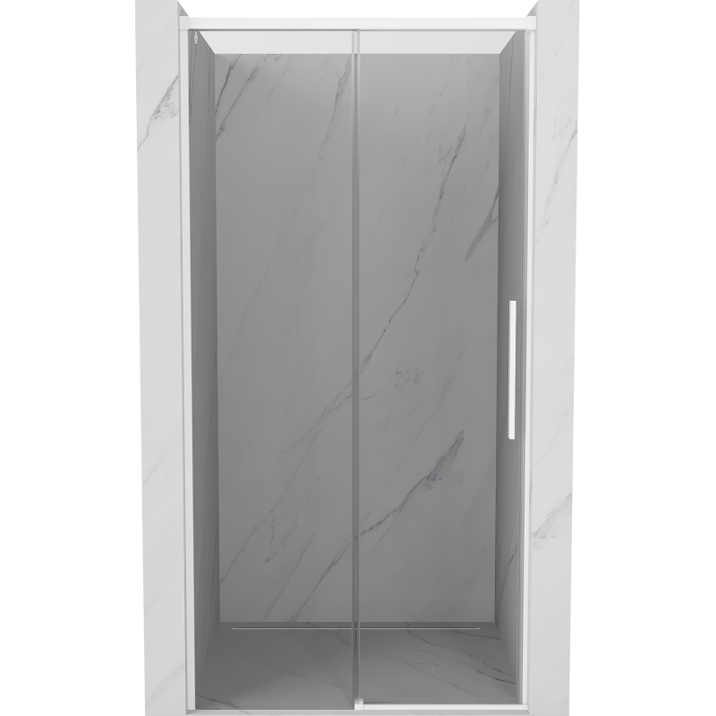 Mexen Rox Schiebetür-Duschabtrennung 100 cm, transparent, weiß - 8C2-100-000-20-00