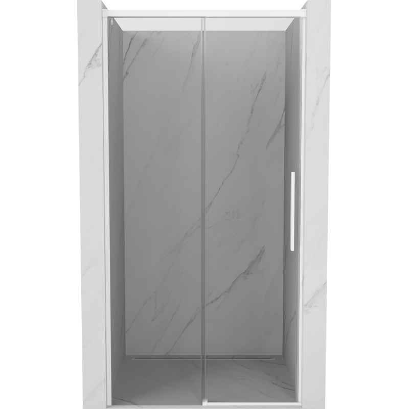 Mexen Rox sliding shower doors 100 cm, transparent, white - 8C2-100-000-20-00