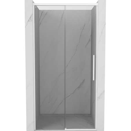 Mexen Rox Schiebetür-Duschabtrennung 100 cm, transparent, weiß - 8C2-100-000-20-00