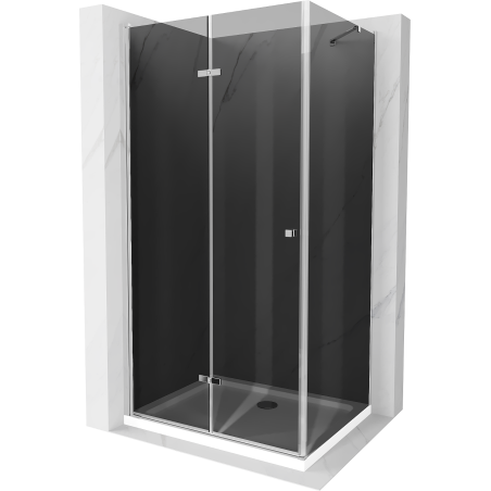 Mexen Lima kabina prysznicowa składana 70 x 110 cm, grafit, chrom + brodzik Flat, biały - 856-070-110-01-40-4010