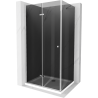 Mexen Lima kabina prysznicowa składana 70 x 110 cm, grafit, chrom + brodzik Flat, biały - 856-070-110-01-40-4010