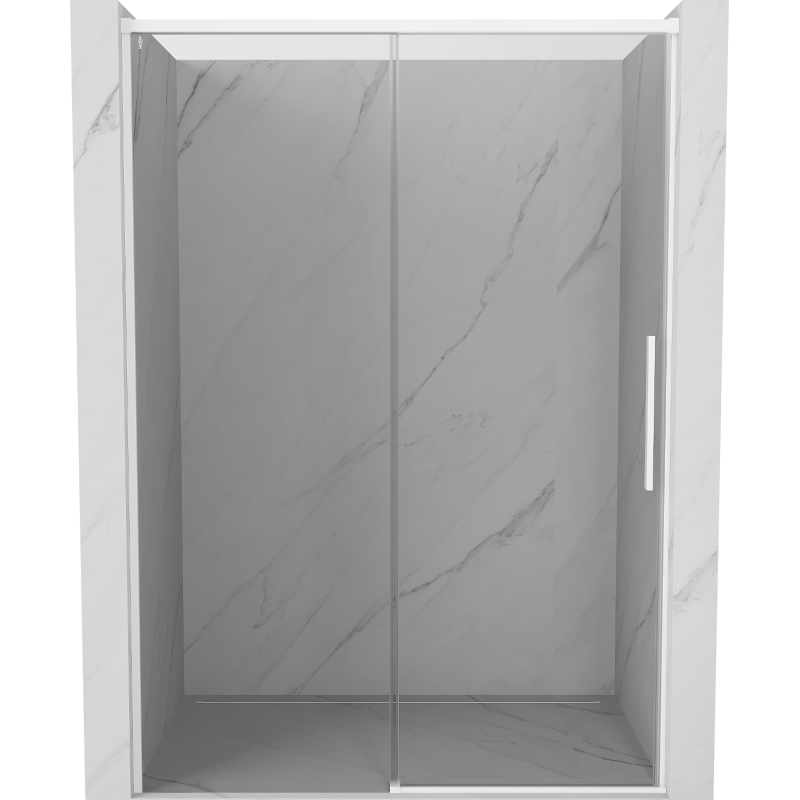 Mexen Rox drzwi prysznicowe rozsuwane 145 cm, transparent, białe - 8C2-145-000-20-00