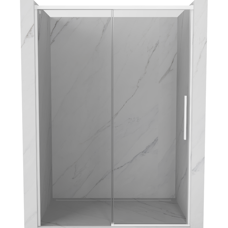 Mexen Rox drzwi prysznicowe rozsuwane 155 cm, transparent, białe - 8C2-155-000-20-00