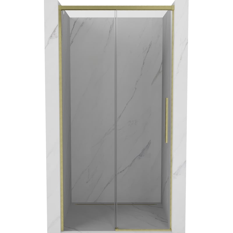 Mexen Rox klizna vrata za tuš, 130 cm, prozirna, zlatna četkana - 8C2-130-000-55-00