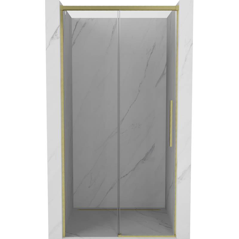 Mexen Rox Schiebetür 130 cm, transparent, gold gebürstet - 8C2-130-000-55-00