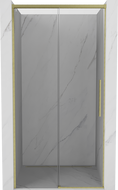 Mexen Rox Sliding Shower Door 130 cm, Transparent, Brushed Gold - 8C2-130-000-55-00