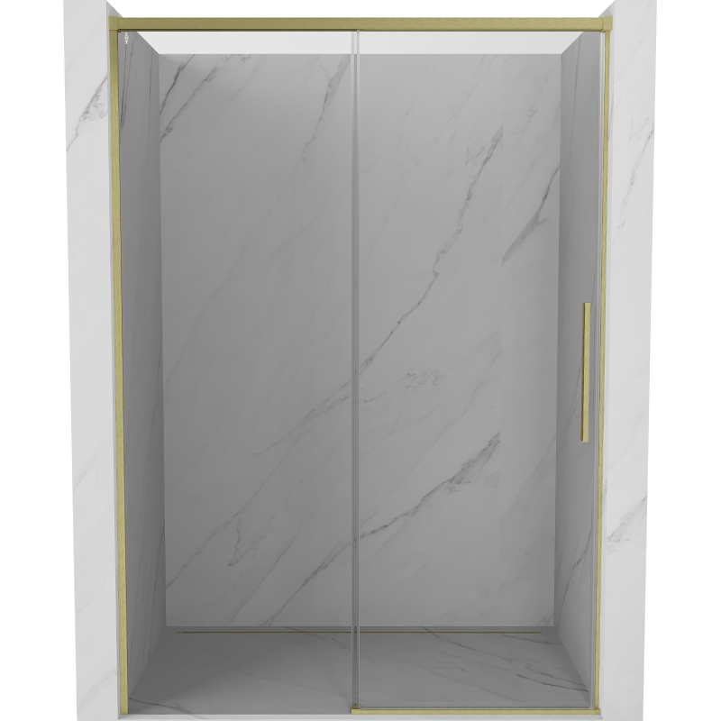Mexen Rox drzwi prysznicowe rozsuwane 140 cm, transparent, złote szczotkowane - 8C2-140-000-55-00
