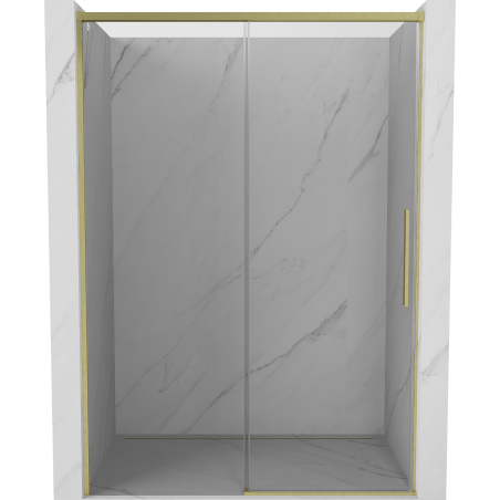Mexen Rox 150 cm Sliding Shower Door, Transparent, Brushed Gold - 8C2-150-000-55-00