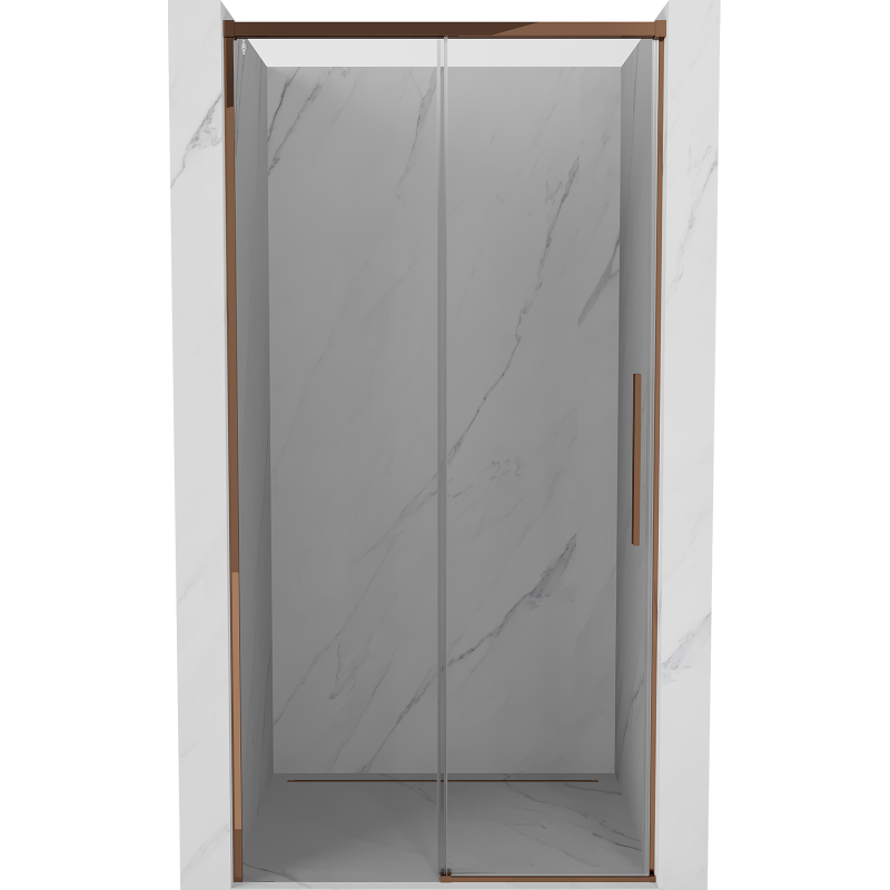 Mexen Rox drzwi prysznicowe rozsuwane 125 cm, transparent, różowe złoto - 8C2-125-000-60-00