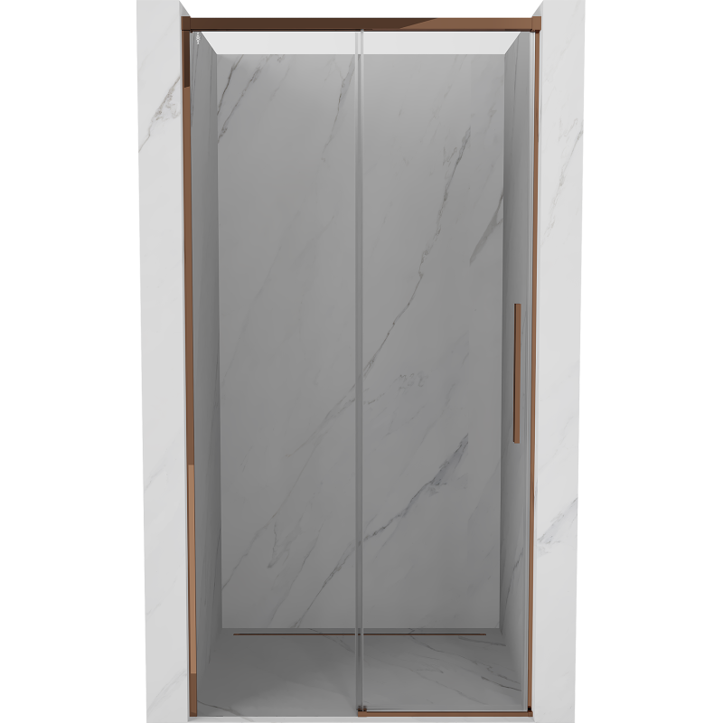 Mexen Rox Schiebetür 130 cm, transparent, Roségold - 8C2-130-000-60-00
