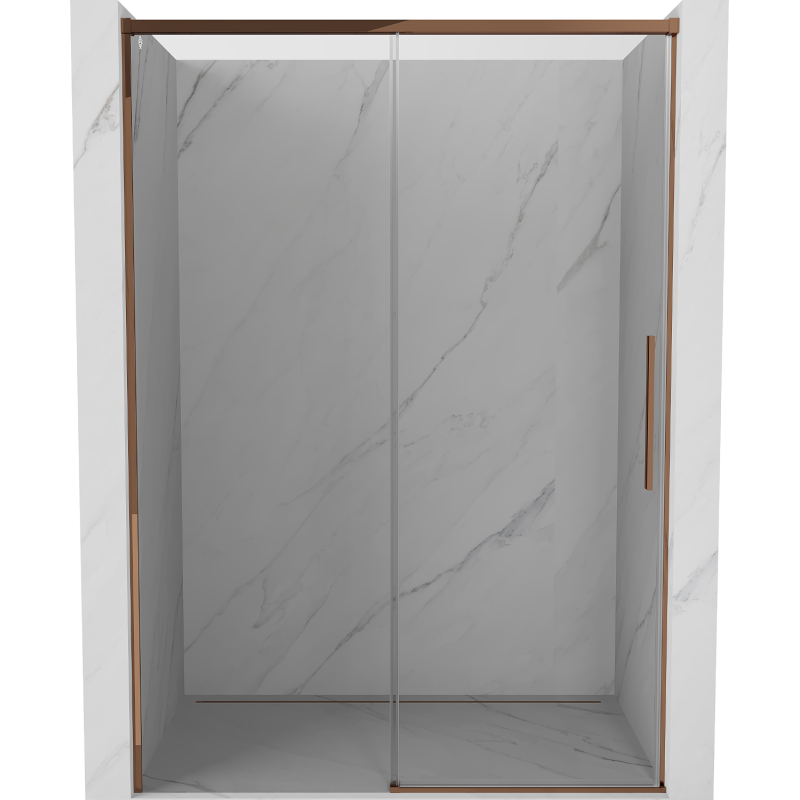 Mexen Rox porte de douche coulissante 145 cm, transparent, or rose - 8C2-145-000-60-00