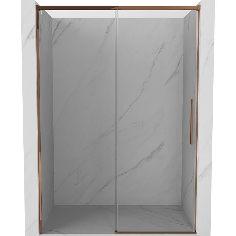 Mexen Rox drzwi prysznicowe rozsuwane 160 cm, transparent, różowe złoto - 8C2-160-000-60-00