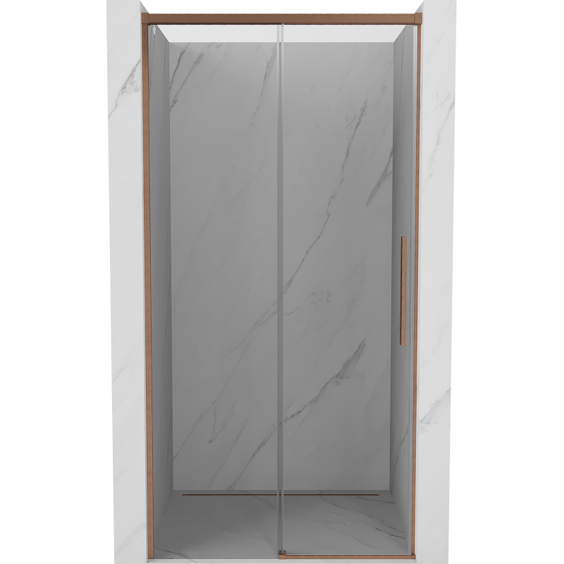 Mexen Rox Schiebetüren für die Dusche 100 cm, transparent, gebürstetes Kupfer - 8C2-100-000-65-00