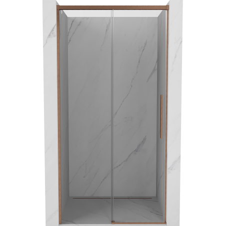 Mexen Rox Schiebetüren für die Dusche 100 cm, transparent, gebürstetes Kupfer - 8C2-100-000-65-00