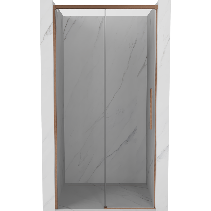 Mexen Rox drzwi prysznicowe rozsuwane 125 cm, transparent, miedź szczotkowana - 8C2-125-000-65-00