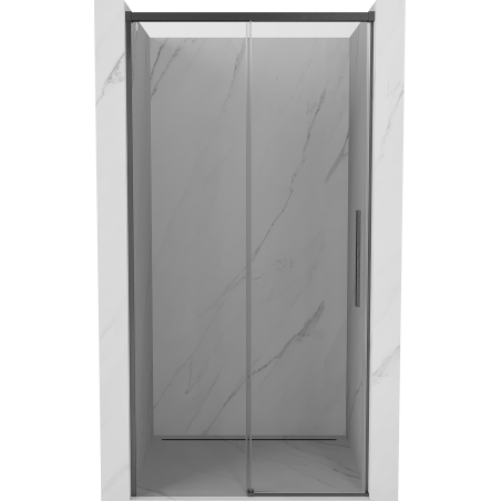 Mexen Rox Schiebeduschtür 115 cm, transparent, gebürstet Gun Gray - 8C2-115-000-66-00