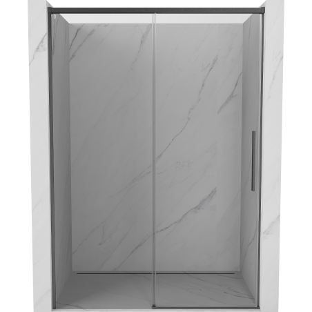Mexen Rox Duschschiebetür 140 cm, transparent, gebürstet in Gun Gray - 8C2-140-000-66-00