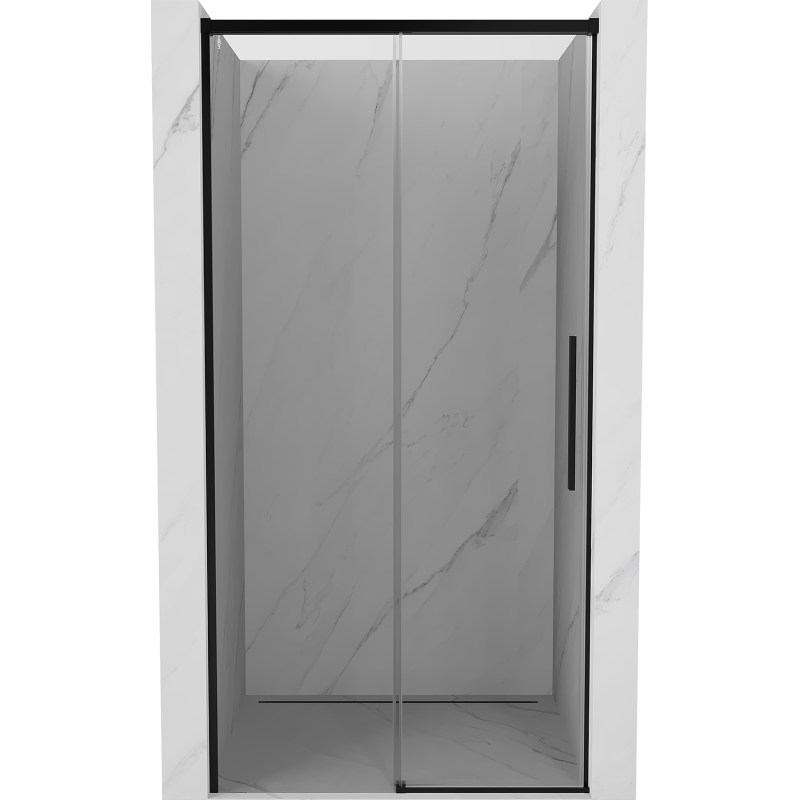 Mexen Rox Schiebetür-Duschwand 130 cm, transparent, schwarz - 8C2-130-000-70-00