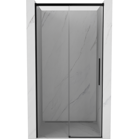 Mexen Rox Schiebetür-Duschwand 130 cm, transparent, schwarz - 8C2-130-000-70-00