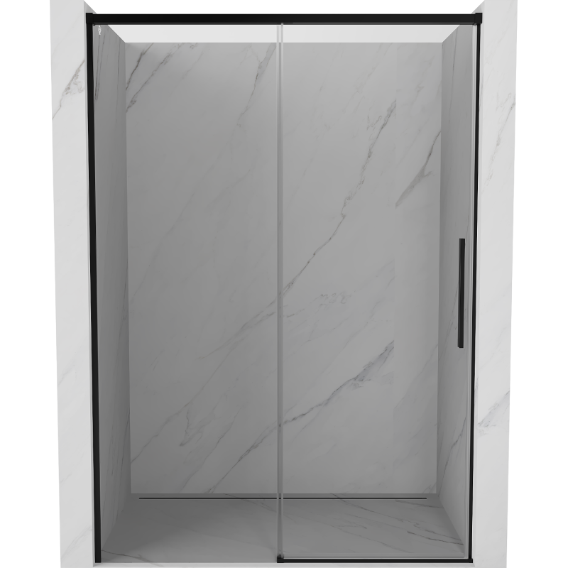 Mexen Rox drzwi prysznicowe rozsuwane 145 cm, transparent, czarne - 8C2-145-000-70-00