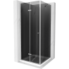 Mexen Lima 90 x 90 cm Folding Shower Enclosure, Graphite, Chrome + Flat Tray, White - 856-090-090-01-40-4010