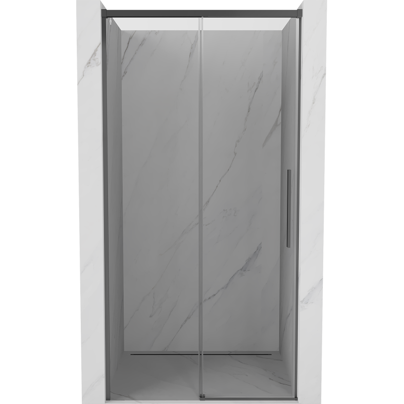 Mexen Rox Schiebetür-Duschabtrennung 100 cm, transparent, Gun Metal - 8C2-100-000-95-00