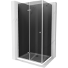Mexen Lima kabina prysznicowa składana 100 x 80 cm, grafit, chrom + brodzik Flat, biały - 856-100-080-01-40-4010