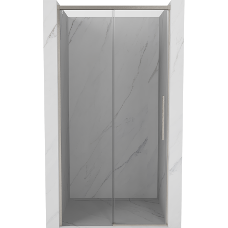 Mexen Rox Schiebetür-Duschabtrennung 130 cm, transparent, gebürsteter Nickel - 8C2-130-000-97-00