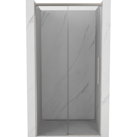 Mexen Rox Schiebetüren für Dusche 135 cm, transparent, gebürstetes Nickel - 8C2-135-000-97-00