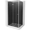 Mexen Lima opvouwbare douchecabine 100 x 110 cm, grafiet, chroom + Flat douchebak, wit - 856-100-110-01-40-4010