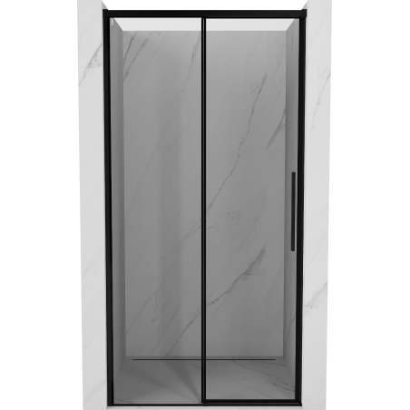 Mexen Rox Schiebetür Dusche links 115 cm, schwarzer Rahmen, schwarz - 8C2-115-000-70-70-L