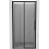 Mexen Rox Schiebetür Dusche links 115 cm, schwarzer Rahmen, schwarz - 8C2-115-000-70-70-L
