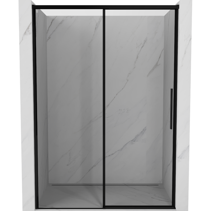 Mexen Rox 145 cm Sliding Shower Door Left, Black Frame, Black - 8C2-145-000-70-70-L