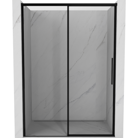 Mexen Rox left sliding shower door 140 cm, black frame, black - 8C2-140-000-70-70-L