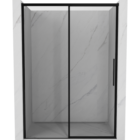 Mexen Rox schuifdeur douche links 140 cm, zwart frame, zwart - 8C2-140-000-70-70-L