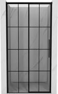 Mexen Rox schuifdeur douche links 115 cm, zwart raster, zwart - 8C2-115-000-70-77-L