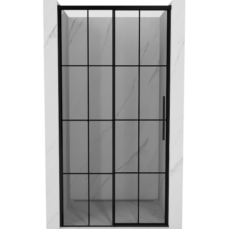 Mexen Rox Schiebetüren links für Duschen 120 cm, schwarzes Gitter, schwarz - 8C2-120-000-70-77-L
