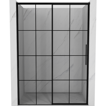 Mexen Rox schuifdeur douche links 145 cm, zwart raster, zwart - 8C2-145-000-70-77-L